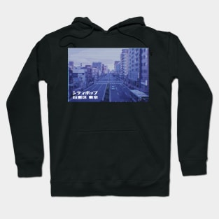 Japanese city pop art series 2 - Taito City Tokyo Japan in - retro aesthetic - Old retro tv glitch style Hoodie